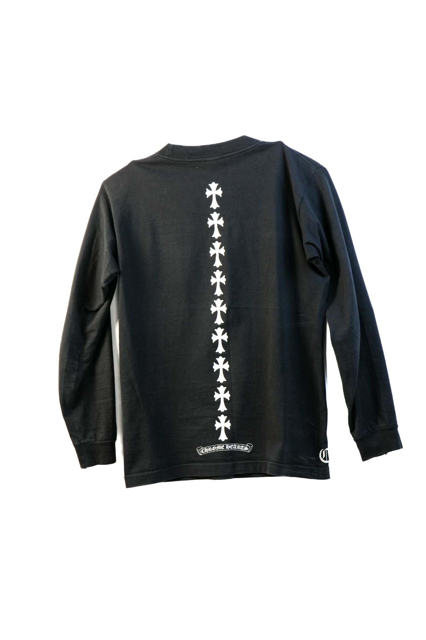 CHROME HEARTS CEMETERY CROSS LS T-SHIRT BLACK SIZE S
