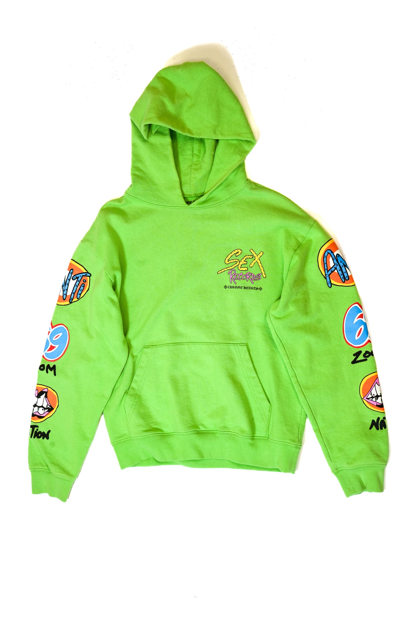 CHROME HEARTS MATTY BOY S*X RECORDS HOODIE GREEN
