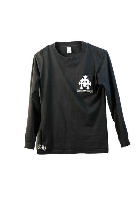 CHROME HEARTS CEMETERY CROSS LS T-SHIRT BLACK SIZE S