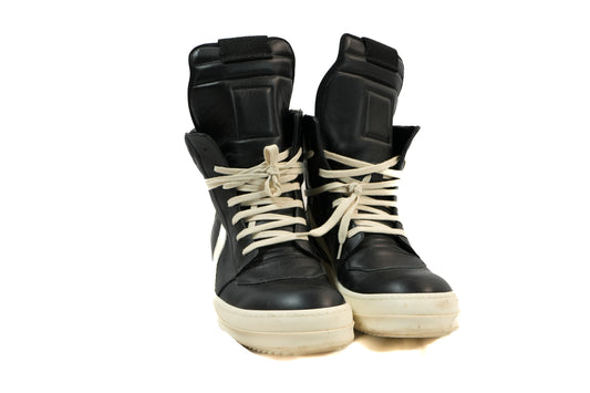 RICK OWENS GEOBASKET BLACK/MILK size 43 (US10 M)