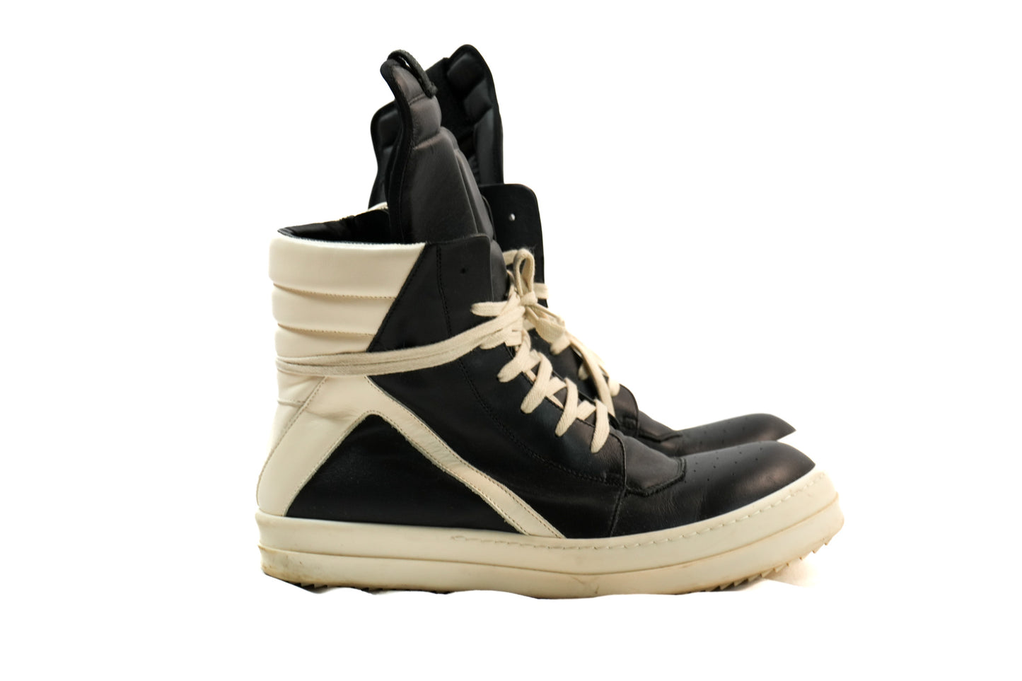 RICK OWENS GEOBASKET BLACK/MILK size 43 (US10 M)