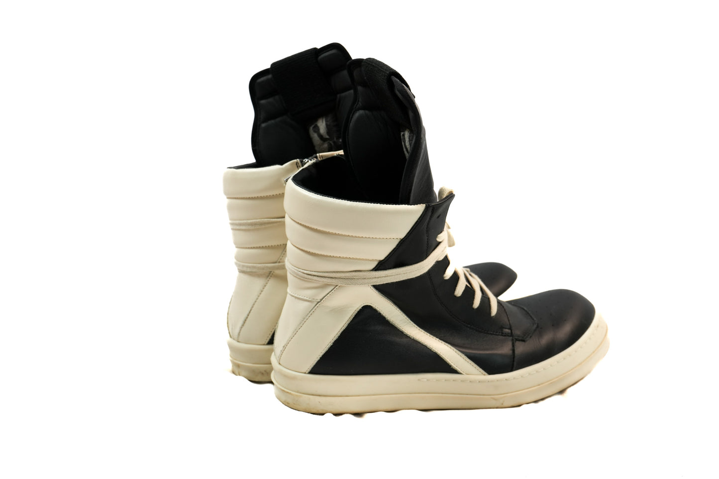 RICK OWENS GEOBASKET BLACK/MILK size 43 (US10 M)
