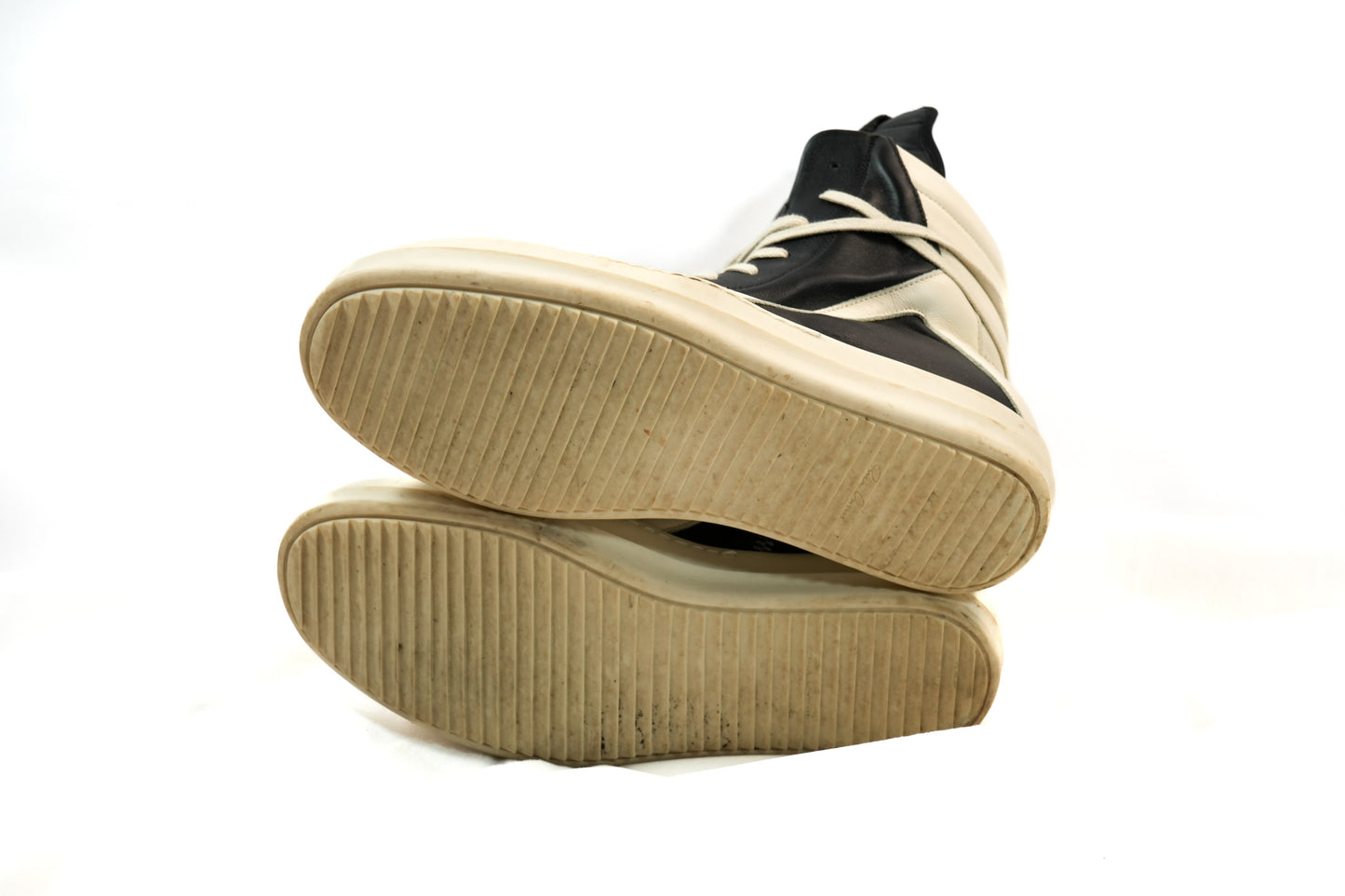 RICK OWENS GEOBASKET BLACK/MILK size 43 (US10 M)